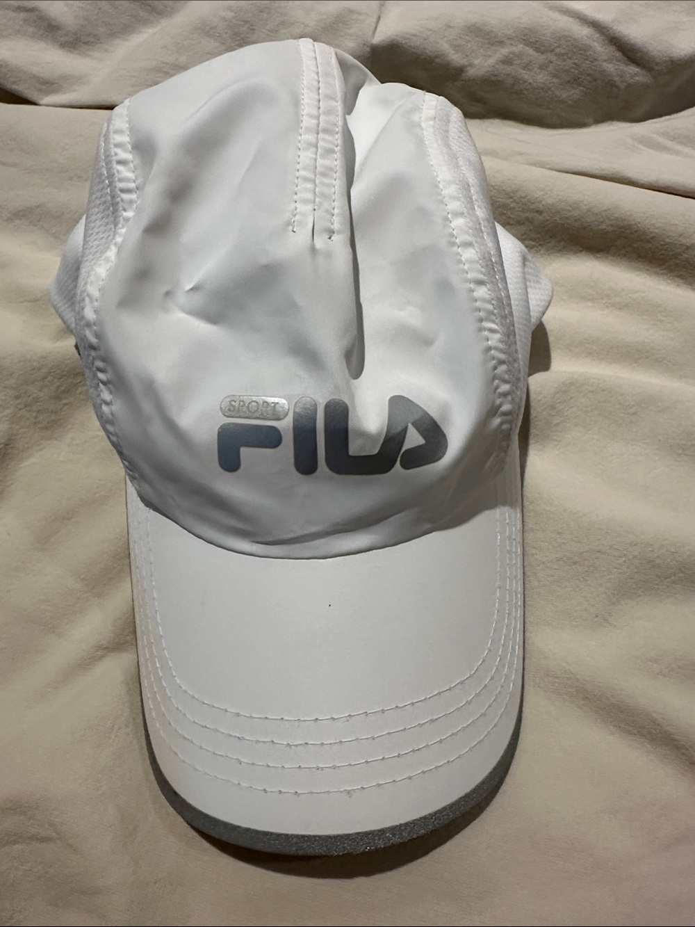 Fila White Reflective Logo Running Cap